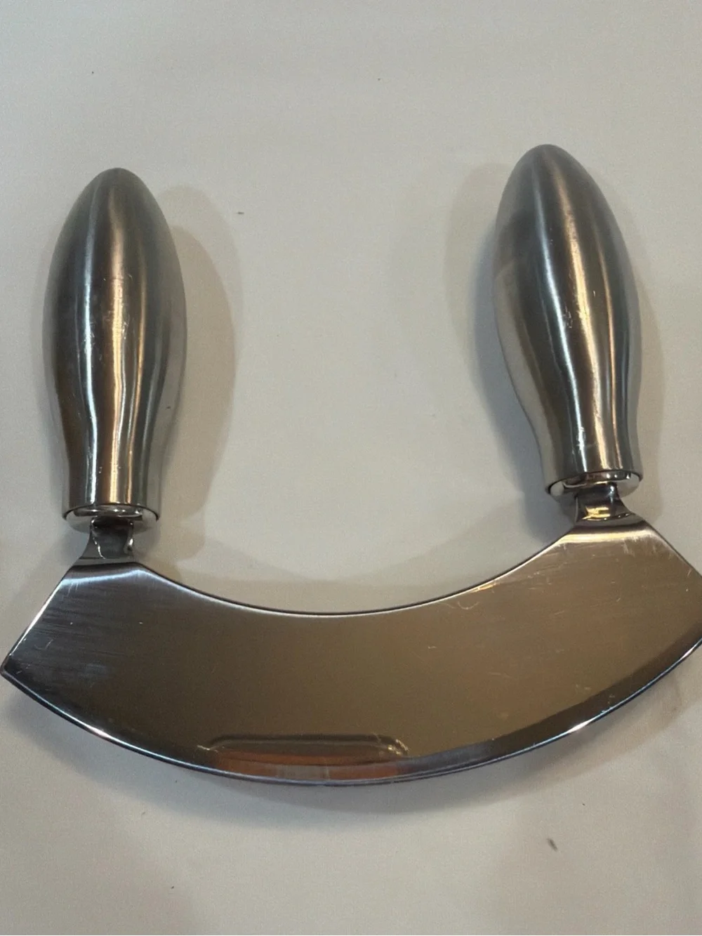 Double-Handled Stainless Steel Herb Rocker Chopper – Silver